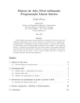 Sintese de alto nivel utilizando programacao linear inteira