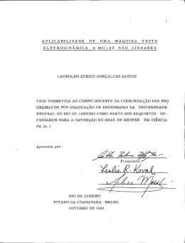APLICABILIDADE DE UMA. MAQUINA TESTE