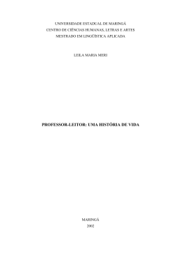 professor-leitor: uma hist&oacute;ria de vida - Programa de P&oacute;s