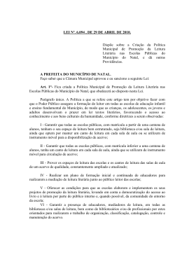 LEITURA NAS ESCOLAS[1] - Prefeitura Municipal do Natal