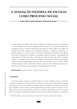 A AVALIA&Ccedil;&Atilde;O EXTERNA DE ESCOLAS COMO PROCESSO SOCIAL