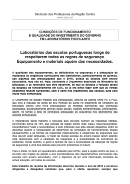 Laborat&oacute;rios das escolas portuguesas longe de respeitarem todas