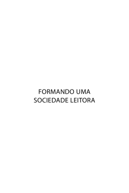 formando uma sociedade leitora - Jornada Nacional de Literatura