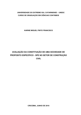 AVALIAÇÃO DA CONSTITUIÇÃO DE UMA SOCIEDADE DE