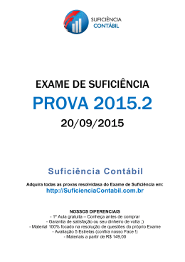 PROVA 2015.2 - Sufici&ecirc;ncia Cont&aacute;bil