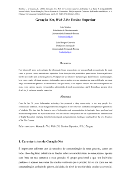 Gera&ccedil;&atilde;o Net, Web 2.0 e Ensino Superior