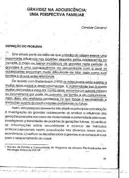 Gravidez na adolesc&ecirc;ncia: uma perspectiva familiar