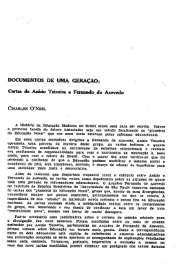 DOCUMENTOS DE UMA GERA&Ccedil;&Atilde;O: