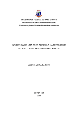 INFLU&Ecirc;NCIA DE UMA &Aacute;REA AGR&Iacute;COLA NA FERTILIDADE