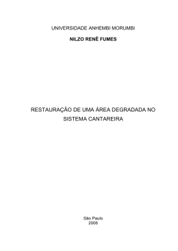 restaura&ccedil;&atilde;o de uma &aacute;rea degradada no sistema cantareira