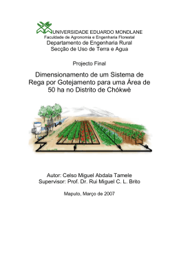 Dimensionamento de um Sistema de Rega por