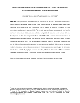 Varia&ccedil;&atilde;o temporal de biomassa em uma comunidade de arbustos e
