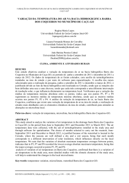 varia&ccedil;&atilde;o da temperatura do ar na bacia hidrogr&aacute;fica barra