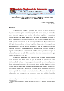 VARIA&Ccedil;&Atilde;O LINGU&Iacute;STICA E ENSINO: UMA PROPOSTA