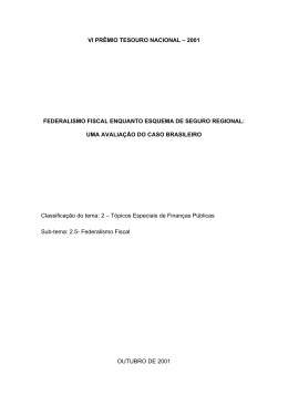 Federalismo fiscal enquanto esquema de