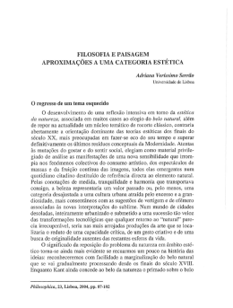 filosofia e paisagem aproxima&ccedil;&otilde;es a uma categoria est&eacute;tica