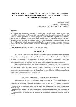 A import&acirc;ncia da Regi&atilde;o como categoria de an&aacute;lise