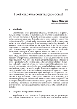 &Eacute; O G&Eacute;NERO UMA CONSTRU&Ccedil;&Atilde;O SOCIAL?