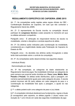 Regulamento de Capoeira - Prefeitura Municipal do Natal