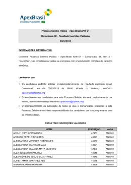 Processo Seletivo P&uacute;blico &ndash; Apex-Brasil ANIII