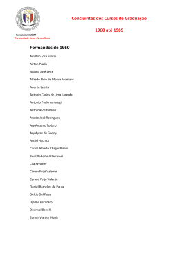 Concluintes dos Cursos de Gradua&ccedil;&atilde;o da D&eacute;cada de 60