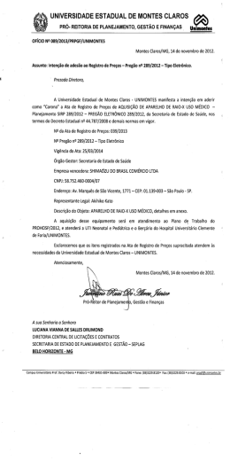 UNIVERSIDADE ESTADUAL DE MONTES CLAROS