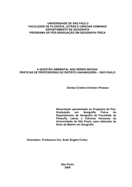 A quest&atilde;o ambiental nas s&eacute;ries iniciais