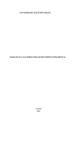 indisciplina nas series iniciais - TCC On-line