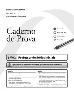 5M02 Professor de S&eacute;ries Iniciais