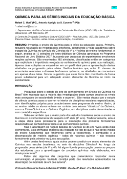 qu&iacute;mica para as s&eacute;ries iniciais da educa&ccedil;&atilde;o b&aacute;sica