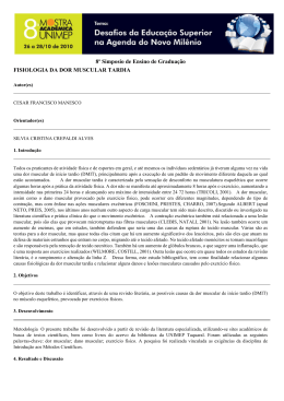 fisiologia da dor muscular tardia