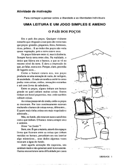 uMA LEITURA E uM JoGo slMPLEs E AMENo o PAÍS Dos Poços