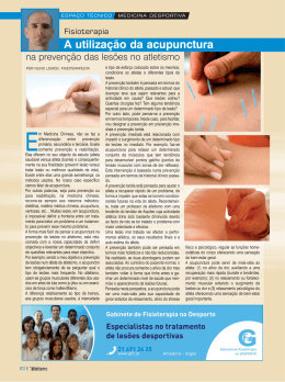 A utilização da acupunctura na prevenção das lesões no