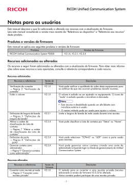 Notas para os usuários