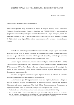 Jacques Copeau: uma vida dedicada &agrave; renova&ccedil;&atilde;o - Ceart