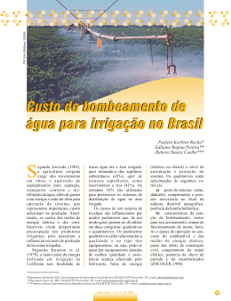 Custo do bombeamento de água para irrigação no Brasil