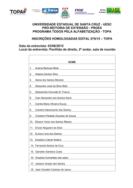 Inscri&ccedil;&otilde;es Homologadas