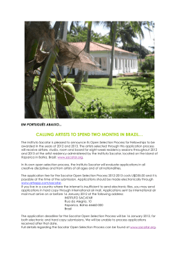 CALLING ARTISTS TO SPEND TWO MONTHS IN BRAZIL…