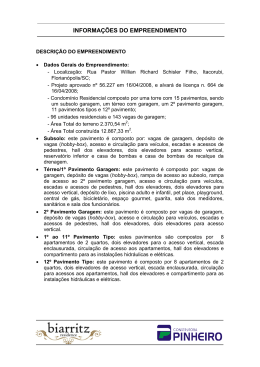 INFORMA&Ccedil;&Otilde;ES DO EMPREENDIMENTO