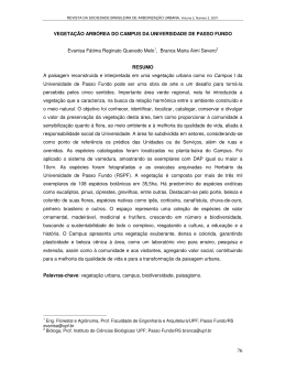Vegeta&ccedil;&atilde;o Arb&oacute;rea do Campus da Universidade de Passo Fundo