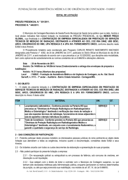 funda&ccedil;&atilde;o de assist&ecirc;ncia m&eacute;dica e de urg&ecirc;ncia de contagem