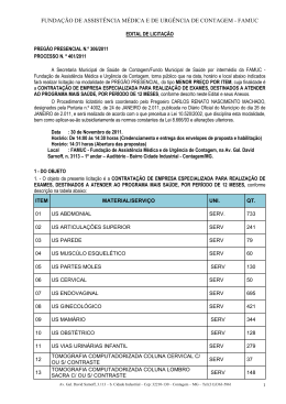 funda&ccedil;&atilde;o de assist&ecirc;ncia m&eacute;dica e de urg&ecirc;ncia de contagem