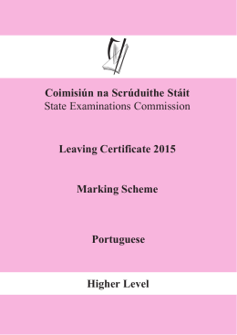 Portuguese Marking Scheme - 2015
