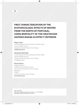 first characterization of the ecotoxicologic effects of waters from the