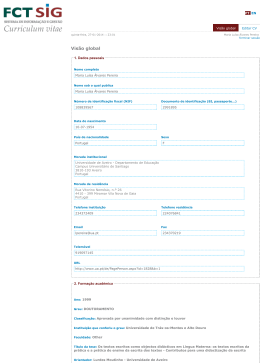 Curriculum vitae - Centro de Lingu&iacute;stica da Universidade Nova de
