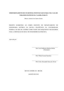 dimensionamento de um sistema fotovoltaico