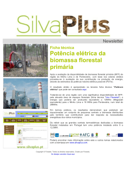 Potência elétrica da biomassa florestal primária