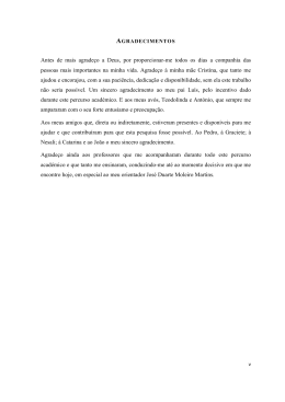 Antes de mais agrade&ccedil;o a Deus, por proporcionar