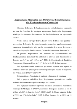 Regulamento Municipal dos Horários de Funcionamento dos