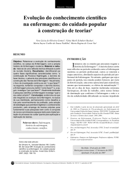 Evolu&ccedil;&atilde;o do conhecimento cient&iacute;fico na enfermagem
